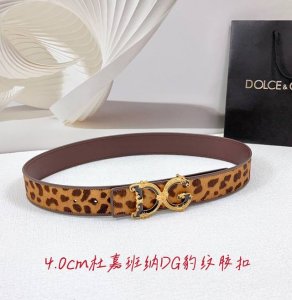 特 4.0Cm 杜嘉班纳D&G 腰带，豹纹面平纹底，长度：.75.80.85.90.95.100.105.110欧，铜五金滴胶扣原版开模定制庆祝]