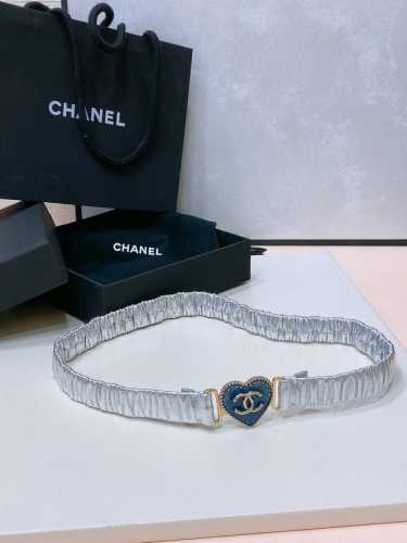 Chanel Cc爱心 牛仔 金 黄铜Logo扣 小牛皮 银色金属 与 金色金属 3.0Cm精品 弹力十足 百搭 优雅 码数含扣S=65Cm总长可用75、80、