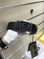 配送专柜包装 打孔针 特批 新款 Fd 宽40Mm 标志造型宽皮带，联名钉扣式带扣，范家原版进3D打印花绘 印有浮雕间色Ff 图案，支持Nfc 芯片 ，镀金表面