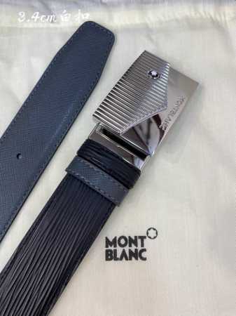 Mont～Blanc万～宝龙 宽3.5Cm 采用头层牛皮 精品针式扣头 自由裁剪商务休闲皮带 - 点击图像关闭