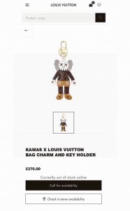 Louis Vuitton Kaws 钥匙扣包包挂件 Lv公仔钥匙扣 挂饰 Kaws公仔钥匙扣，与专柜一致聚酯纤维材质 五金为进口钢 原版Logo 确实精致。手