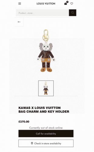Louis Vuitton Kaws 钥匙扣包包挂件 Lv公仔钥匙扣 挂饰 Kaws公仔钥匙扣，与专柜一致聚酯纤维材质 五金为进口钢 原版Logo 确实精致。手