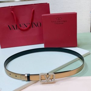 Valentino Garavani Vlogo Signature 可双面佩戴水钻 亮面小牛皮腰带 -Vlogo Signature搭扣，饰以水钻 -亮面小牛