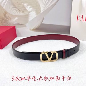 3.0Cm 华伦天奴腰带，双面头层牛皮皮料，长度：.75.80.85.90.95.100欧，铜五金扣原版开模定制庆祝]
