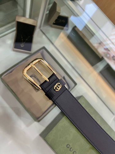 双G专柜新款 正品开模，双面头层牛皮纯铜五金电镀，商务休闲款 简约百搭3.5Cm