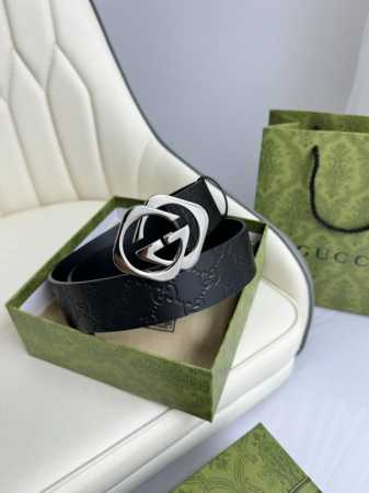Gucci，原厂精密电渡扣头，意大利原厂皮，宽4.0Cm，代购级。 - 点击图像关闭