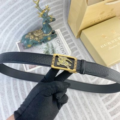 巴宝莉 特种皮腰带自动带系列 原厂五金精品不锈钢扣 手感柔软舒适 宽3.5Cm