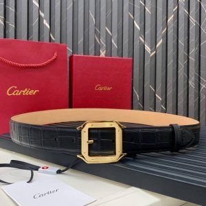 镀钯饰面针扣式皮带，“Cartier”标识。黑色尼罗河鳄鱼纹皮带，浮雕“Cartier”标识。尺寸：宽35毫米 10 640