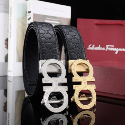 菲拉格慕自动高端品质，宽度3.5精美自动钢扣头意大利进口头层原版花纹，纹理清晰真实感超强，打造全新的视觉郊果，客户入手送礼自用佳品 长度100一125创