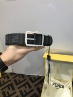 特 配送专柜包装 打孔针 新款 Fd 宽35Mm 牛仔老花斜纹F标志造型皮带，支持Nfc 字母针扣 搭配标志性，进口小牛皮制成，手感柔软，镀金表面金属制品，原版