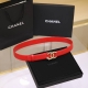 chanel 24C 麦穗 星星 与 水钻白 Logo搭扣 黄铜金属平纹牛皮腰带 手感柔软 细腻 3.0Cm 码数75- -