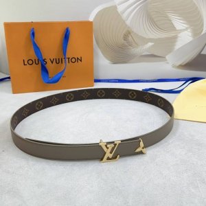 3.0Cm 路易威登Lv腰带，双面头层牛皮皮料，长度：.75.80.85.90.95.100.105.110欧，铜五金扣原版开模定制庆祝]