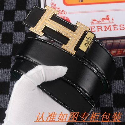 品名：爱马仕 原单 材料：百分百头层牛皮，保证真皮。专柜原单品质、做工精细，送人自用首选 包装： 请认准如图专柜包装，赠送打孔器，银联发票，宽度3.8Cm