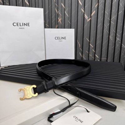 官网款 赛琳Celine Ss20新款凯旋门Logo 韩版时尚腰带皮带 男士女士通用 宽度2.5Cm 腰带107540