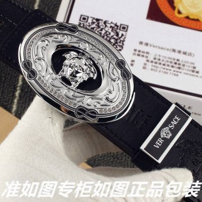 品名：范思哲.Versace原单 型号：认准如图专柜包装，赠送打孔器 材料：百分百头层牛皮保证真皮。美人头，24K钢扣，复古雕花工艺专柜同等质量， 送人自用首选