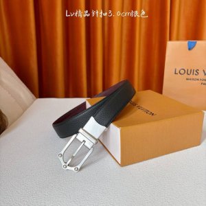Louis Vuitton Frog腰带系列 双面可用 原厂五金 精致手工绘边 柔软舒适 宽3.0Cm