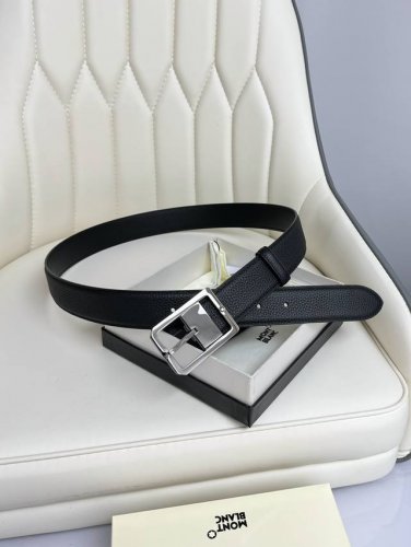 Montblanc万宝龙 宽3.5cm 采用头层牛皮 精品针式扣头 自由裁剪商务休闲