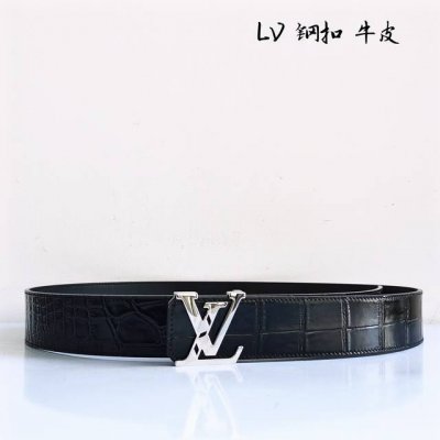 特 Lv[正] 男士腰带宽度4.0 进口双面牛皮 简单大方 佩戴效果非常不错 送礼自用最佳推荐