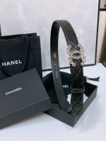 Chanel 24C 树脂水晶 Logo搭扣 黄铜金属羊皮绣线菱格带身 饰有Cc小Logo手感柔软 细腻 3.0Cm