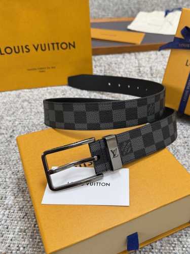 Louis Vuitton Lv腰带 系列 原厂五金 精致手工绘边 柔软舒适 宽3.5
