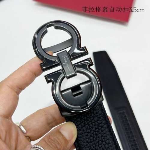 品牌： 菲拉格慕 新款进口小牛皮，手感细腻柔软。搭配纯钢自动精品钢扣，宽度：3.5Cm