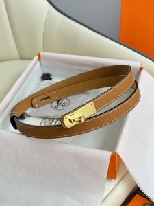 爱马仕女款腰带 全套包装 1.8Mm 女款 凯莉 顶级原单 原厂进口皮 专柜五金 K金 铂金 玫金 长度可调节 专柜同款 经典款式