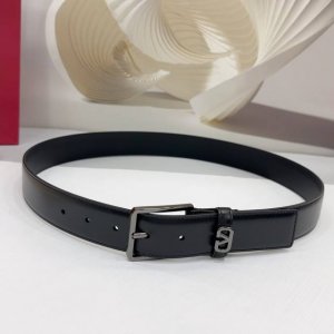 3.4Cm 华伦天奴腰带，双面头层牛皮皮料，长度：.75.80.85.90.95.100.105欧，铜五金针扣原版开模定制庆祝]