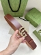 特 Gucci单层树膏皮革腰带，配有品牌标志性双G带扣。无涂层褪色皮革材质。 棕色皮革 钯金色调配件 双G带扣 搭扣：做旧复古双G扣 适用低腰和高腰两种穿戴方式