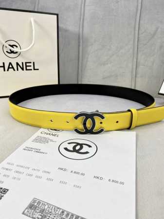 特 宽度3.0Cm Chanel 香奈儿 进口柔软小牛皮 金 银色金属磨胶钢扣。 - 点击图像关闭