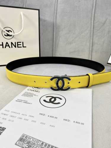 特 宽度3.0Cm Chanel 香奈儿 进口柔软小牛皮 金 银色金属磨胶钢扣。