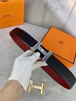 特 Hermes-H Belt Buckle & Reversible Leather Strap 33Mm 爱马仕专柜同步 进口双面小牛皮 精钢精品五金 双面