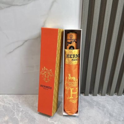 Hermes 爱马仕 夏季新款 全自动折叠晴雨伞 黑色涂层防晒有效阻隔紫外线99%，Upf 50 所以能起到伞下体感降温的效果！ 有效隔热，高效防晒 一把搞定，