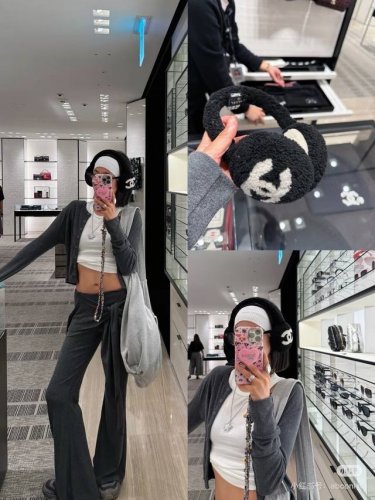 软软高羊毛毛男女同款疯狂打Call值得拥有 人间白富美,网红明星同款 香奈儿滑雪耳罩，日常保暖出行必备 滑雪日常凹造型简直太赞了 保暖打气物件 高颜值 自留黑白