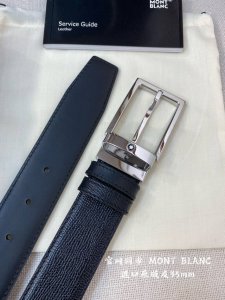montblanc万宝龙 宽3.5Cm 采用头层牛皮 精品针式扣头 自由裁剪商务休闲皮带