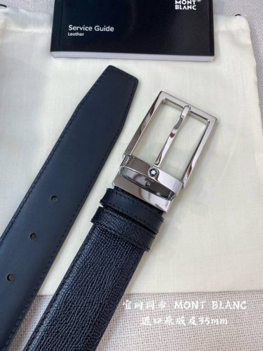 montblanc万宝龙 宽3.5Cm 采用头层牛皮 精品针式扣头 自由裁剪商务休闲皮带