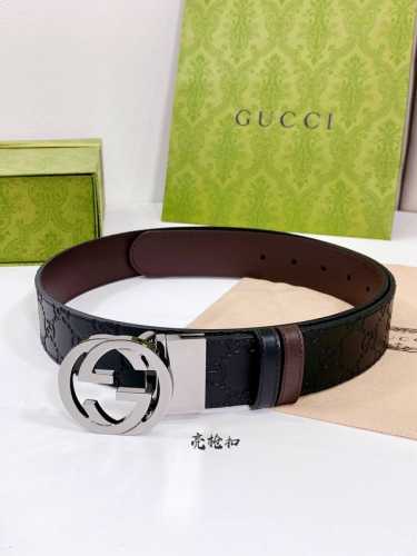 配全套包装礼盒 Gucci 升级版原单腰带，给它一个专柜，它就是正品，定制进口原版皮，转动精品扣，双面可用皮带，正品宽度3.7Cm