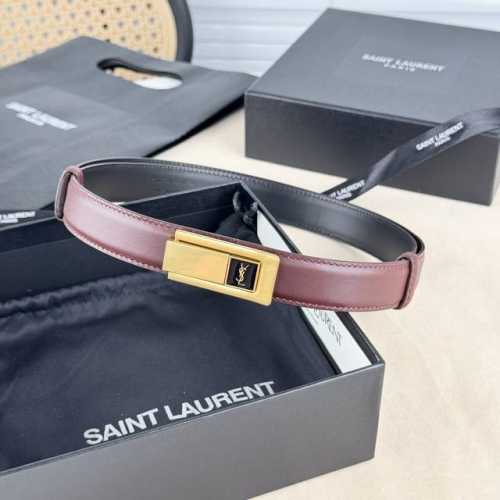 Sa Int Laurent 圣罗兰女士腰带皮带 真金电渡扣头 意大利皮 宽2.5Cm