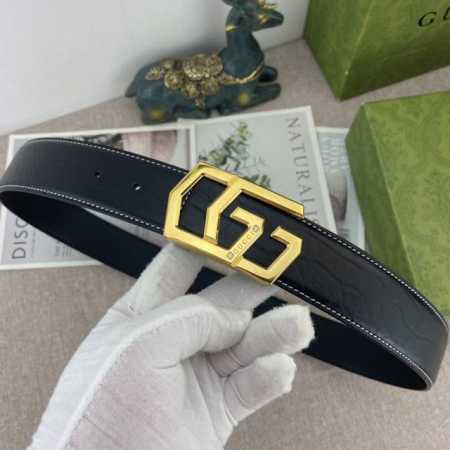 古奇 特种皮腰带系列 ，原厂五金精品不锈钢扣 手感柔软舒适 宽3.8Cm。 - 点击图像关闭