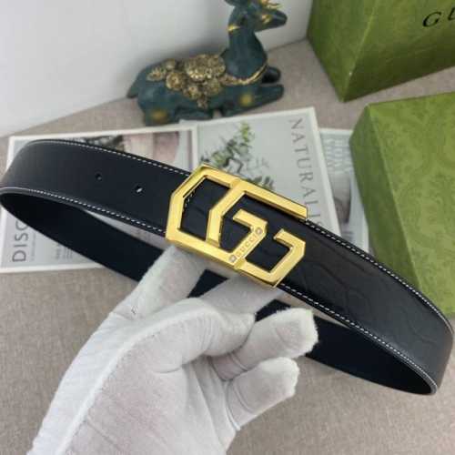 古奇 特种皮腰带系列 ，原厂五金精品不锈钢扣 手感柔软舒适 宽3.8Cm。
