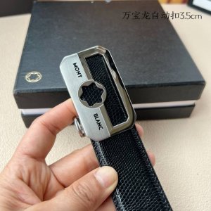 特 品牌： 万宝龙 新款进口小牛皮，手感细腻柔软。搭配纯钢自动精品钢扣，宽度：3.5Cm