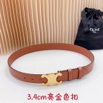 特 3.4Cm塞琳官网经典款，双面头层牛皮皮料，长度：.75.80.85.90.95.100.105.110欧， 铜 五金扣原版开模定制庆祝]