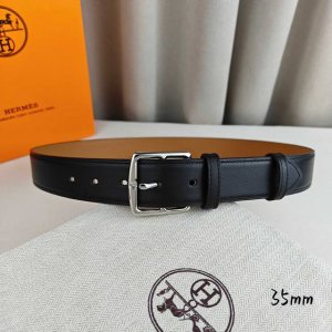 HermèS 爱马仕针扣皮带 顶级品质 进口头层牛皮 原厂荔枝纹面搭配土黄色平纹底 35Mm宽 配官网亮银 亮金扣