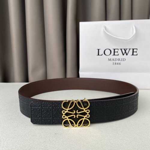 loewe 罗意威 专同柜款 Anagrm腰带 双面头层版原牛皮 可面双用 翻腰面带饰3.8Mm钯金Angrm腰带扣 原品单质