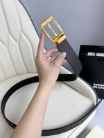 特 Montblanc万宝龙 宽3.5Cm 采用头层牛皮 精品针式扣头 自由裁剪商务休闲