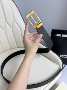 特 Montblanc万宝龙 宽3.5Cm 采用头层牛皮 精品针式扣头 自由裁剪商务休闲