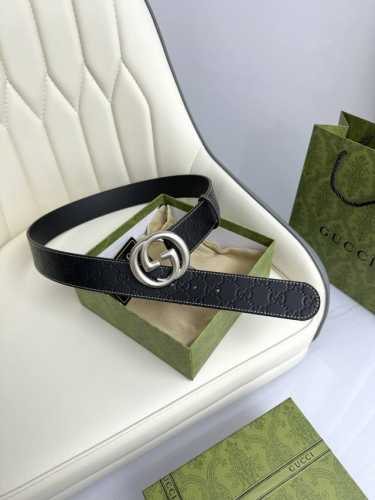特 Gucci，原厂精密电渡扣头，意大利原厂皮，宽4.0Cm，代购级。