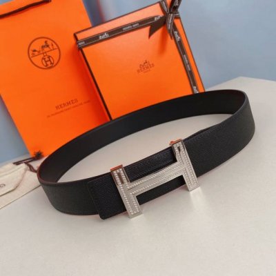 特P200 Hermes-双面原版掌纹皮搭配镶钻精钢五金扣，防刮耐磨不褪色，轻奢有品位，3.8Cm精品，