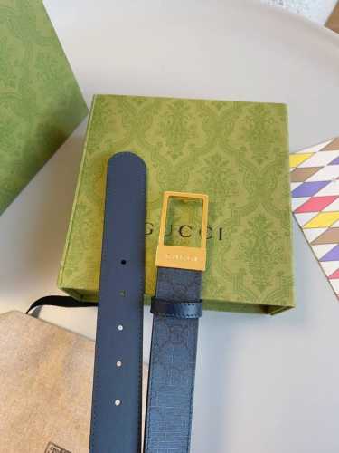 Gucci 款号 722370 Facjo 8408 专柜新款pvc蓝防 进口底 宽度3.5Cm 方形镂空版扣 可自行裁剪。