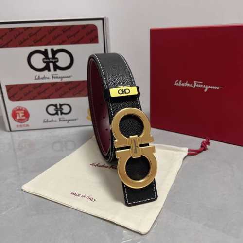 品名：菲拉格幕 原单皮带 材质：原单牛皮腰带 百分百头层牛皮腰带保证真皮，24K纯钢扣，专柜原单品质、做工精细，时尚大牌，送人自用首选 包装： 请认准如图专柜包