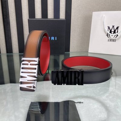 特 爱美丽amiri最新网红爆款双面牛皮皮带配原装盒专柜同步3.8宽新款上市了，原版牛皮，搭配钢扣，优雅，大方用的方便。谢谢你转载。